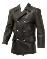 WW2 German Leather U Boat Kriegsmarine leather deck jacket BLACK- WW2 German leather coats