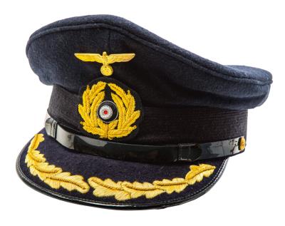 WW2 German Kriegsmarine - Captains visor cap - black top