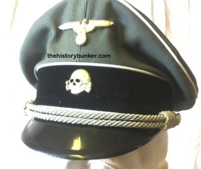 WW2 German tricot visor cap - SS field grey
