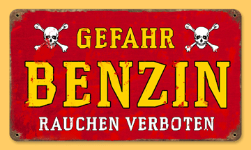 Reproduction WW2 German Metal Road sign "Gasoline - Danger"
